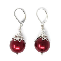 14mm Red Christmas Ball Earrings